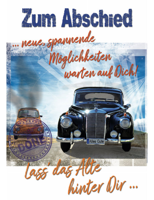 Doppelkarte / Abschied / hoch