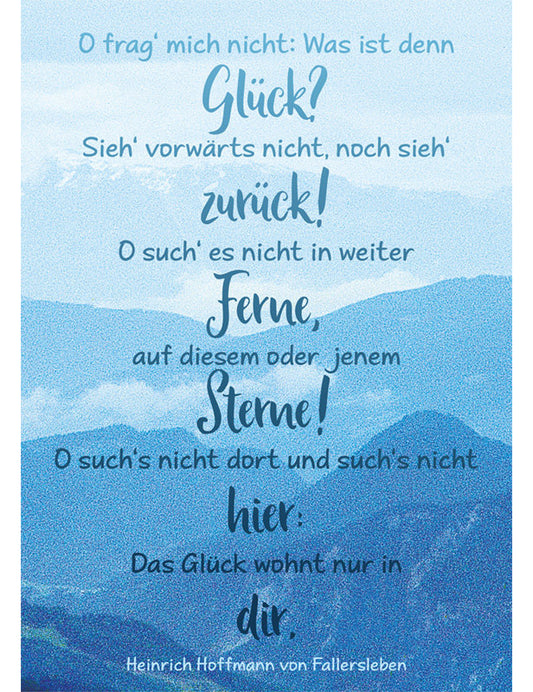Postkarte. Kultura / Glück / Hoch