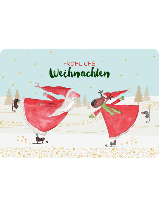 Postkarte. Frohes Fest / Fröhliche Weihnachten / quer