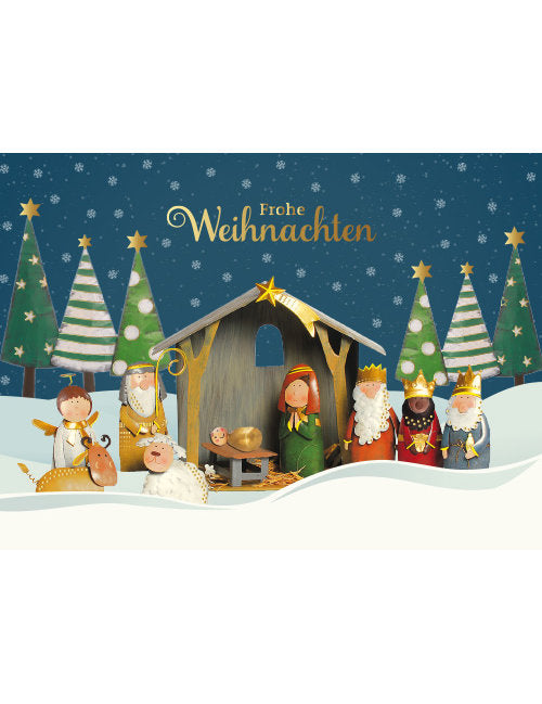 Postkarte. Frohes Fest / Weihnachten / Quer