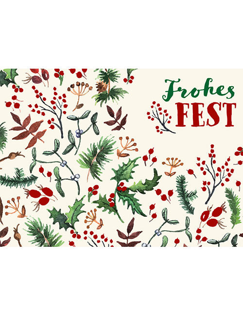 Postkarte. Frohes Fest / Weihnachten / Quer