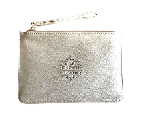 'Ich will' Clutch- und Kosmetiktasche