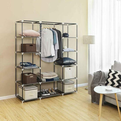 Songmics Kleiderschrank Stoff 150 x 45 x 175 cm - grau