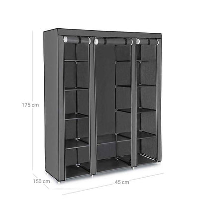 Songmics Kleiderschrank Stoff 150 x 45 x 175 cm - grau