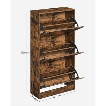 Songmics Schuhschrank 130 x 15 cm - vintagebraun