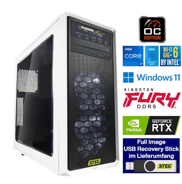 STEG PC Pro Gaming 10 V (CH, i7KF, 16GB, 1TB SSD, 6TB HDD, RTX 3060, W11H)