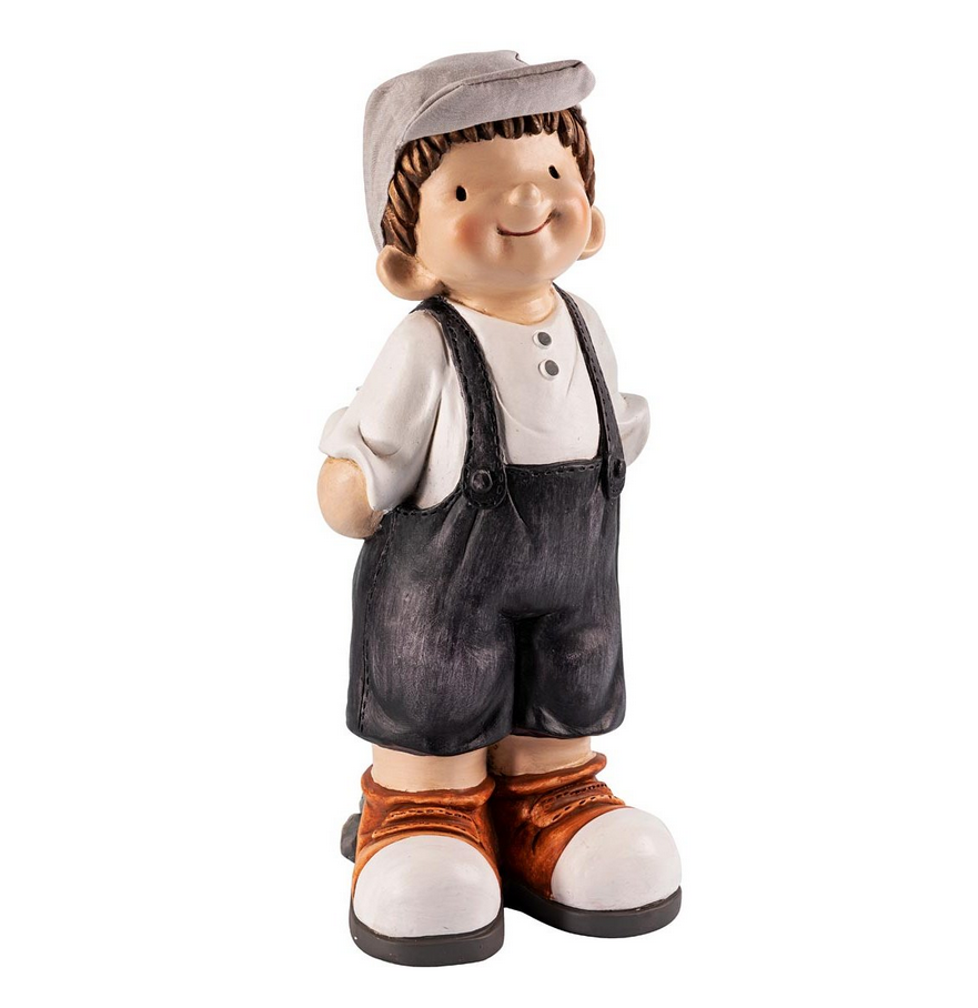 Dekofigur "Finn" mit Solar-Blume, 43cm