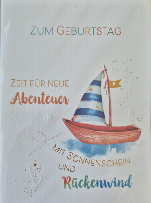 Zum Geburtstag Zeit für Neue Abenteuer (B6)