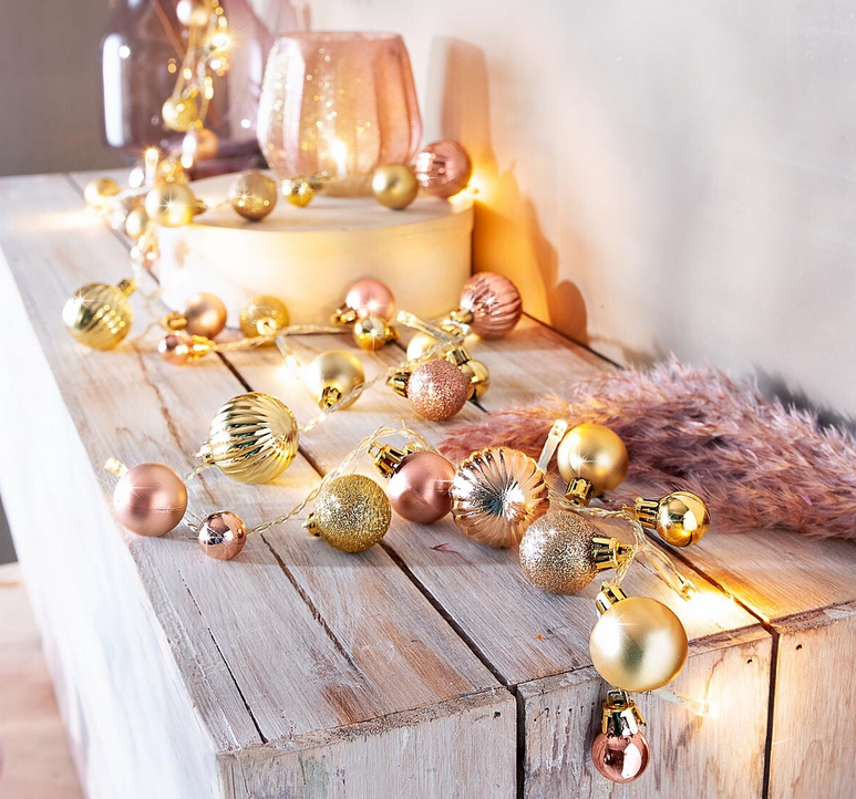 LED-Lichterkette "Weihnachten" Rose, 20 LEDs