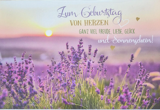 Zum Geburtstag von Herzen ganz viel Fruede, Liebe, Glück (B6)