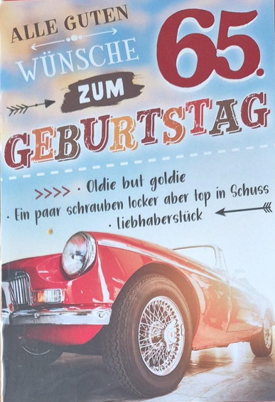Alle Guten Wünsche zum 65. Geburtstag (B6)