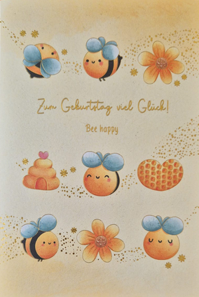 Zum Geburtstag viel Glück! Bee happy (B6)