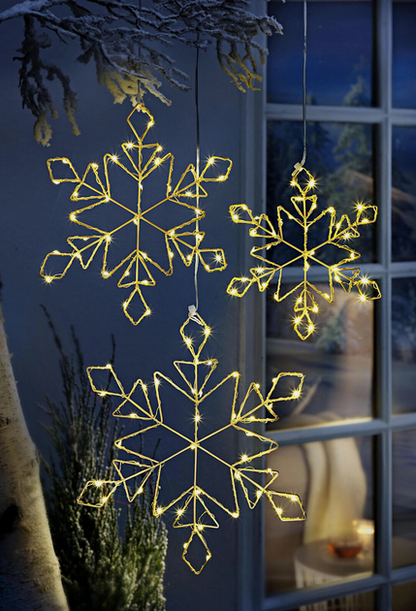 LED - Hängedeko Kristalle (112 LEDs, 3er - Set)