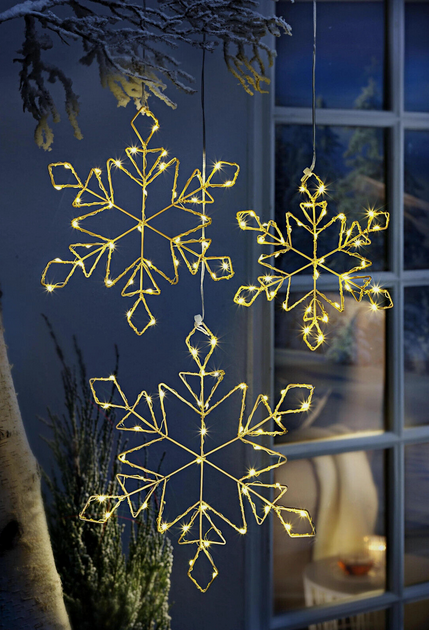 LED - Hängedeko Kristalle (112 LEDs, 3er - Set)