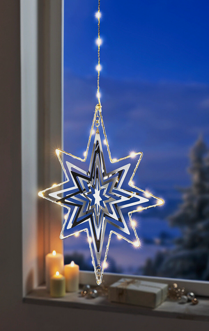 LED-Windspiel "Polarstern" mit 60 LEDs