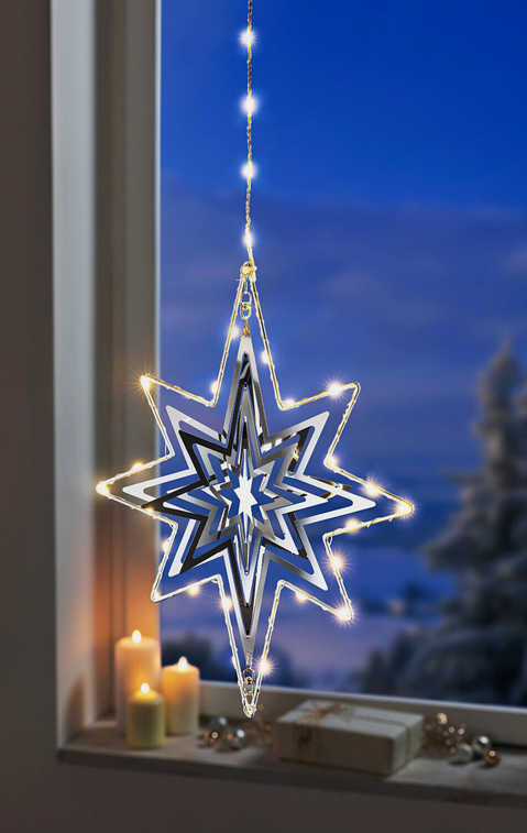 LED-Windspiel "Polarstern" mit 60 LEDs