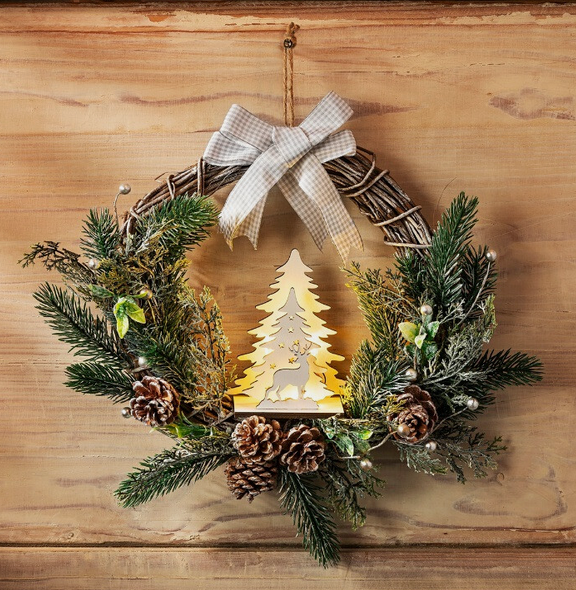 LED-Dekokranz Winterwald