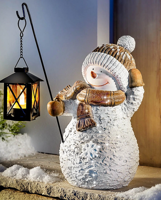 Deko-Schneemann Snowy mit LED-Laterne