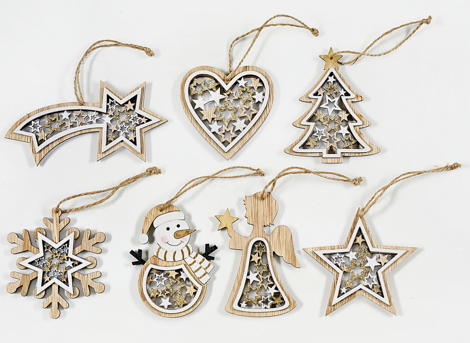 Dekohänger "White Christmas", 7er-Set