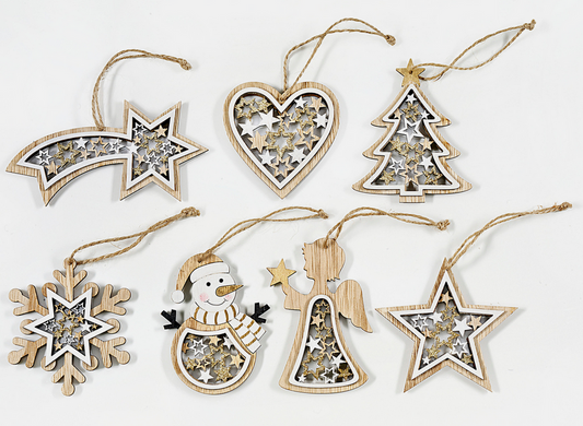 Dekohänger "White Christmas", 7er-Set